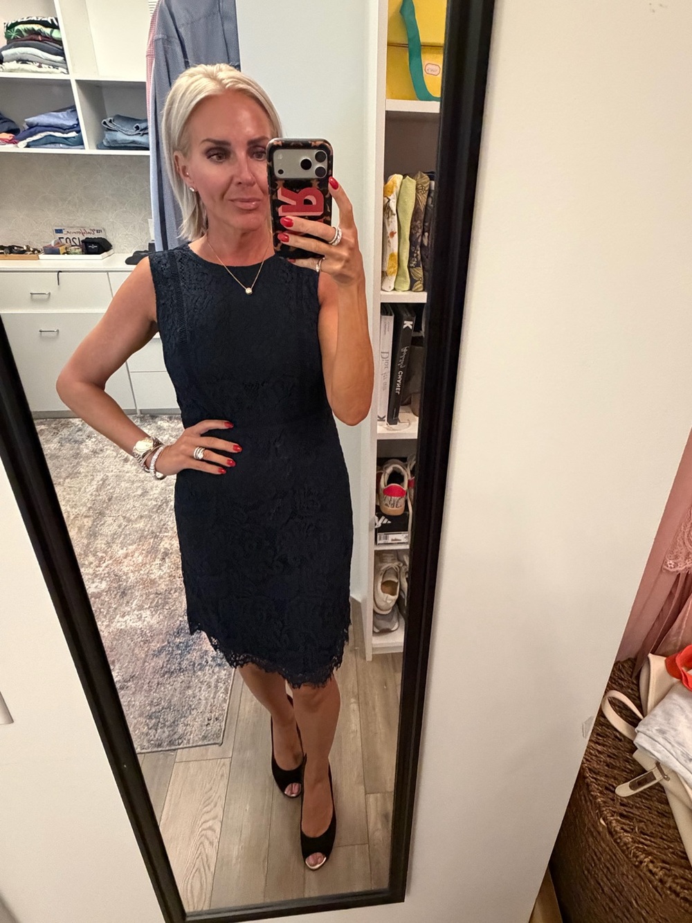 Banana Republic Navy Lace Dress